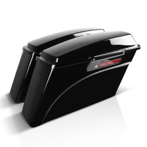Sideveske sett passende for Harley Davidson Touring 94-13 hard case Craftride 30Ltr Black Latch
