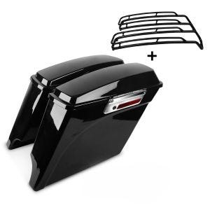 Seitenkoffer Streched Set für Harley Davidson Electra Glide Standard 96-10 mit Top-Reling schwarz Craftride SP-1_1