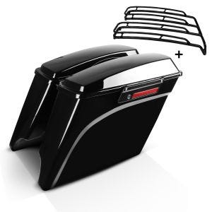 Seitenkoffer Streched Set für Harley Davidson Electra Glide Standard 96-10 mit Top-Reling schwarz Craftride SP-2_1