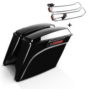 Seitenkoffer Streched Set für Harley Davidson Electra Glide Standard 96-10 mit Top-Reling chrom Craftride S-P5_1