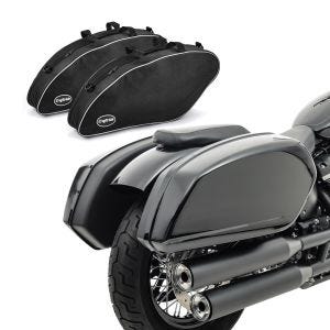 Sett: Sidevesker egnet for Harley Davidson Softail Street Bob / 114 / Standard 18-24 med holder Craftride HB13 + etui innervesker