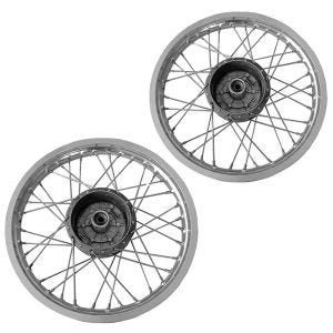 Sett med 2x eiker hjulfelg stål 1,5x16 egnet for Simson S51 S50 S70 Schwalbe KR51 stålfelg forkrommet Craftride AF19S