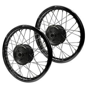 Sett med 2 eiker hjulfelger aluminium 1,6x16 egnet for Simson S51 S50 S70 Schwalbe KR51 aluminiumsfelg Craftride AF13 svart