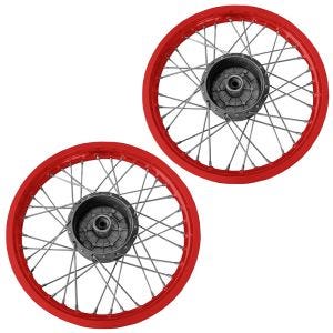 Sett med 2x eiker hjulfelg aluminium 1,6x16 egnet for Simson S51 S50 S70 Schwalbe KR51 aluminiumsfelg Craftride AF15S rød