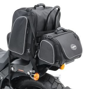Set Motorrad Hecktaschen Craftride TM2 + TM4  Sissybartaschen 53-63 Liter schwarz_1