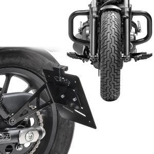 Set Kennzeichenhalter seitlich L + Sturzbügel für Honda Rebel 500 17-21 Craftride KS1_1