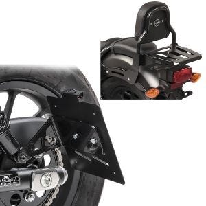 Set Kennzeichenhalter seitlich M + Sissy Bar mit Gepäckträger für Honda Rebel 500 17-21 Craftride SM1_1