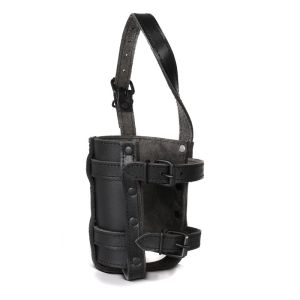 Motorrad Flaschenhalter Craftride Tasche 1Ltr für Custombikes Leder in schwarz_0