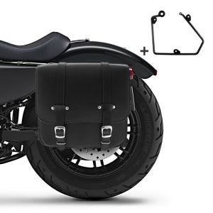 Salveske + holder egnet for chopper / custom sykler 883 Jern 09-15 venstre 17l Craftride