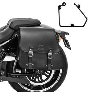 Salveske + holder egnet for chopper / custom sykler 883 R Roadster 02-15 venstre 28l Craftride