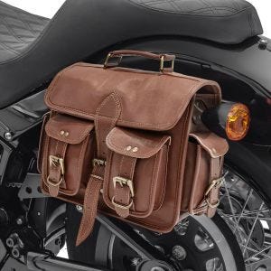 Satteltasche für Royal Enfield Interceptor 650 Vintage Tasche Craftride SV3 braun_0