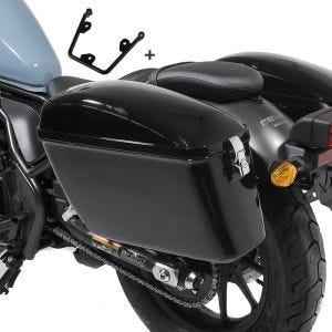 Sidevesker egnet for choppers / tilpassede sykler 883 Iron 16-20 med holder salvesker Dallas Craftride