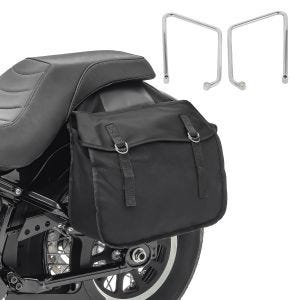 Satteltaschen mit Halter SH2 für Harley Sportster 883 R Roadster 04-15 Canvas 36L Craftride_1