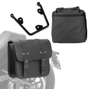 Set Satteltasche + Halter für Harley Dyna Super Glide Custom 05-15 Craftride RNO-B_1