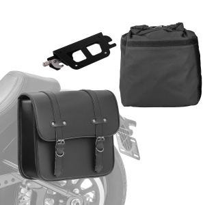 Set Satteltasche für Harley Softail Standard 20-21 + Quick Lock Halter Craftride RNO-L Links_1