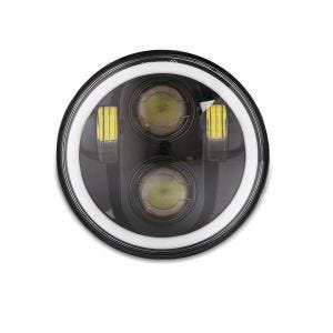 Hovedlys LED 5,75 tommer egnet for Harley Davidson Dyna Super Glide Custom 05-15 M18 svart fra Craftride