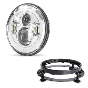 LED hovedlykt 7" med brakett egnet for Harley Davidson Electra Glide Standard 96-10 Craftride krom-svart