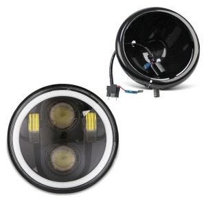 LED hovedlyssett 5,75 tommer egnet for Harley Davidson Sportster Forty-Eight 48 10-20 hovedlykt svart Craftride M18