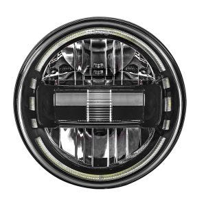 LED-hovedlys 7" egnet for Harley-lykter med E-merke DRL sort KK1