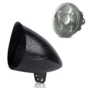 LED frontlykt med hus 5,75" egnet for Harley Davidson Night Train 98-09 Craftride SF1 svart