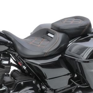 Sitzbank für Harley Street Glide Special 15-20 Komfortsitzbank Craftride RH3 schwarz-orange_1