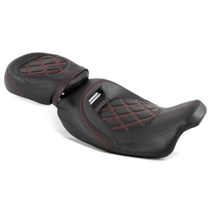 Motorsykkelsete motorsykkelsete motorsykkelsete komfortsete egnet for Harley Davidson Touring 09-24 Craftride RH3 svart rød