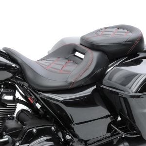 Sete egnet for Harley Davidson Touring 09-24 komfortsete Craftride RH3 svart-rød