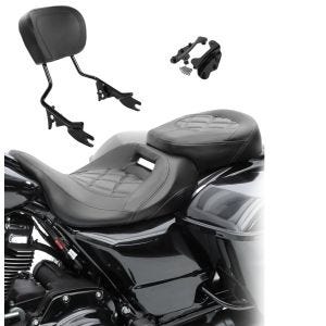 Sitzbank Set für Harley Touring 14-20 mit Sissybar und Docking Kit Craftride S-AB1_1