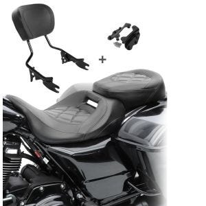 Sitzbank Set für Harley Electra Glide Ultra Limited 14-20 schwarz mit Sissybar und Docking Kit Craftride S-AB1_1