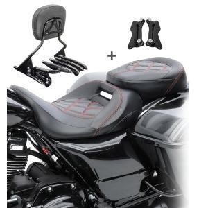 Sitzbank Set für Harley Road Glide Special 15-19 mit Sissybar und Gepäckträger Craftride S-AB7_1
