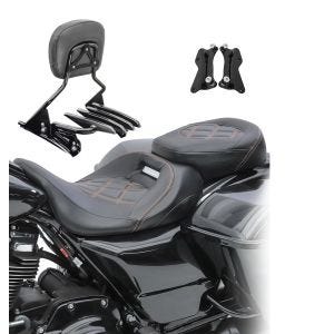 Sitzbank Set für Harley Touring 14-20 mit Sissybar und Gepäckträger Craftride S-AB8_1
