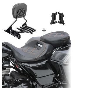 Sitzbank Set für Harley Road King Special 17-20 mit Sissybar und Gepäckträger Craftride S-AB8_1