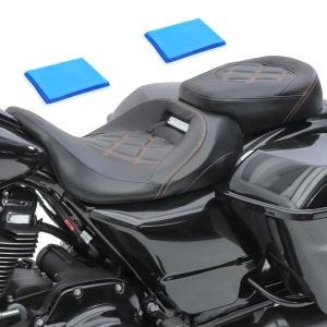 Gel sete egnet for Harley Davidson Street Glide 08-22 RH3G Craftride svart-oransje