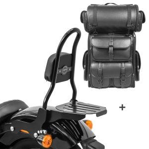 Sissybar CSM + Hecktasche LX für Harley Softail Slim 18-20 abnehmbar mit Gepäckträger Craftride_1