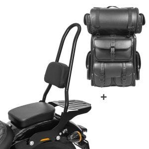 Sissybar CSXL + Hecktasche LX für Harley Softail Slim 18-20 abnehmbar mit Gepäckträger Craftride_1