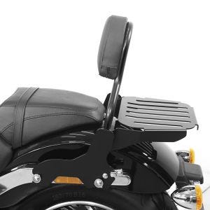 Sissy bar som passer til Harley Davidson Softail Sport Glide 18-24 Craftride Fast Driver-M inkl. bagasjehylle svart DPLB