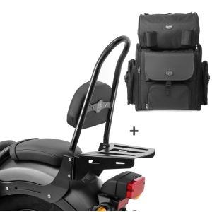 Sissybar CSL + Hecktasche für Honda Rebel 500 17-20 mit Gepäckträger Craftride_0