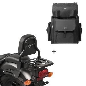 Sissybar XS3 + Hecktasche für Kawasaki Vulcan S / Café 15-19 mit Gepäckträger Craftride_0