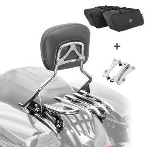 Sissybar + Gepäckträger + Seitenkoffer Innentaschen XB für Harley Street Glide 09-13 chrom Craftride_1