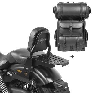 Sissybar + Hecktasche LX für Harley Dyna Low Rider S 16-17 abnehmbar mit Gepäckträger Craftride CSS_1