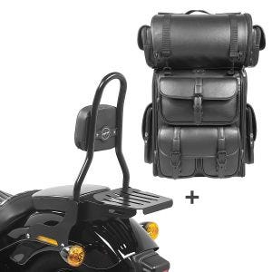 Sissy Bar CSM Fix + Hecktasche LX für Harley Softail Slim 18-20 Gepäckträger schwarz Craftride_1