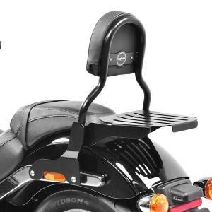 Sissy bar CL Fix egnet for Harley Davidson Sport Glide 18-24 med bagasjehylle svart Craftride