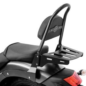 Sissy bar som passer til Kawasaki Vulcan S / Café 15-24 Craftride Rider-XL inkl. bagasjehylle svart