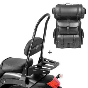 Sissybar CSXL + Hecktasche LX für Kawasaki Vulcan S / Café 15-20 mit Gepäckträger Craftride_1