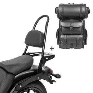 Sissybar CSL + Hecktasche LX für Kawasaki Vulcan S / Café 15-20 mit Gepäckträger Craftride_1