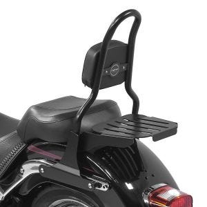Sissy bar CSM Fix passer for Harley Davidson Fat Boy 07-17 med bagasjehylle svart Craftride