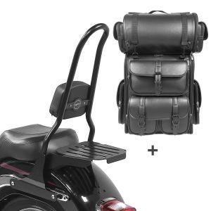 Sissy Bar CSXL Fix + Hecktasche LX für Harley Night Train 06-09 mit Gepäckträger schwarz Craftride_1