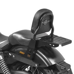 Sissy bar CSS Fix egnet for Harley Davidson Dyna Low Rider S 16-17 med bagasjehylle svart Craftride