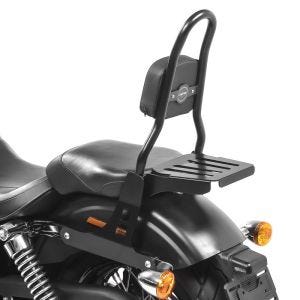 Sissy bar CSM Fix egnet for Harley Davidson Dyna Street Bob 09-17 med bagasjehylle svart Craftride