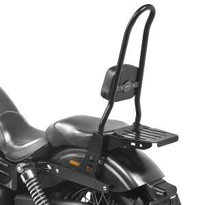 Sissy bar CSXL Fix egnet for Harley Davidson Dyna Street Bob 09-17 med bagasjehylle svart Craftride